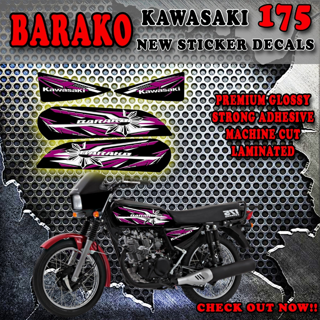 Gas Tank Decals for KAWASAKI BARAKO 175cc