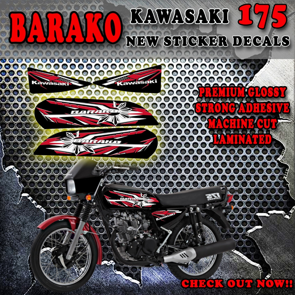 Gas Tank Decals for KAWASAKI BARAKO 175cc