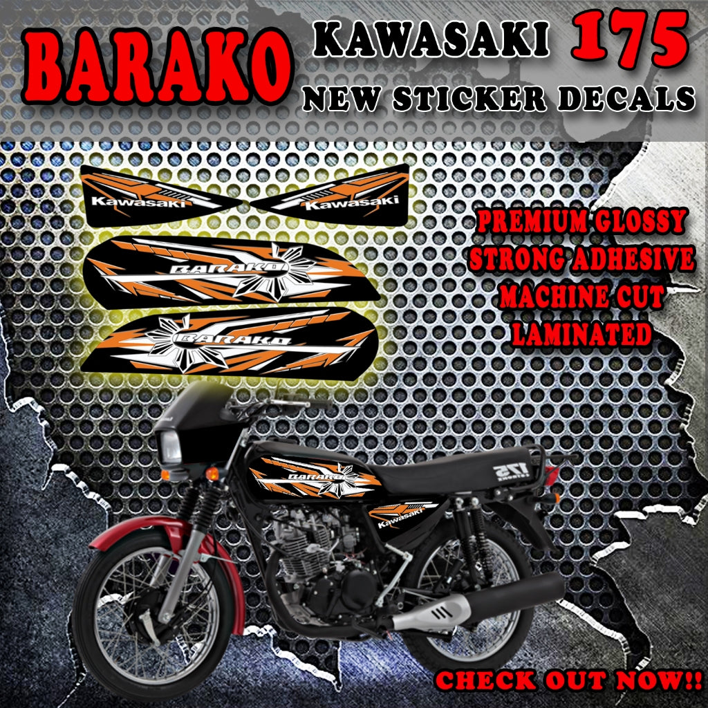 Gas Tank Decals for KAWASAKI BARAKO 175cc