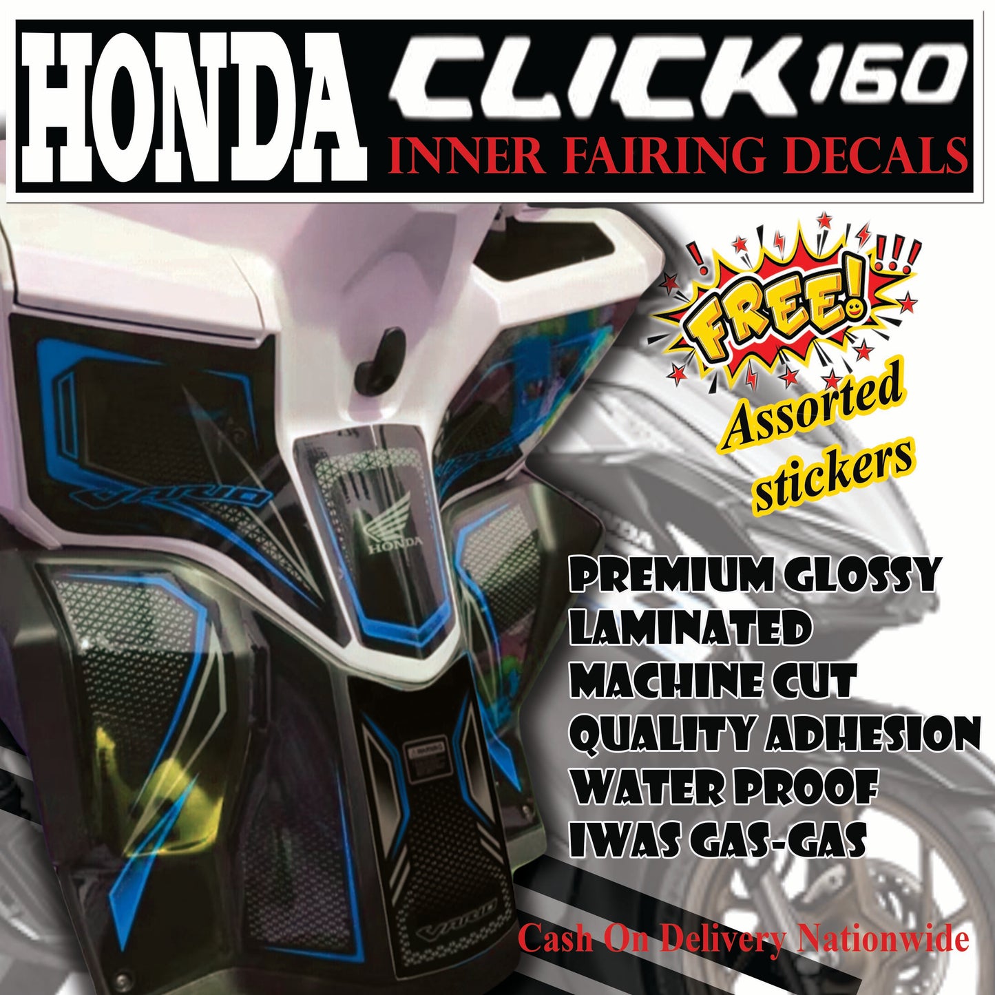 Vario design Honda Click 160 Inner fairing sticker Click 160 Accessories sticker and decals