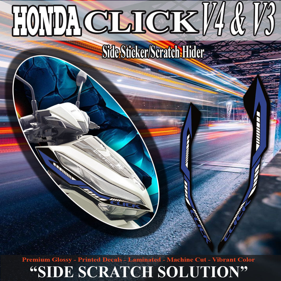 SIDE STICKER HONDA CLICK VERSION 4,3 NEW TECH DESIGN SIDE STICKER/ HONDA CLICK accesories