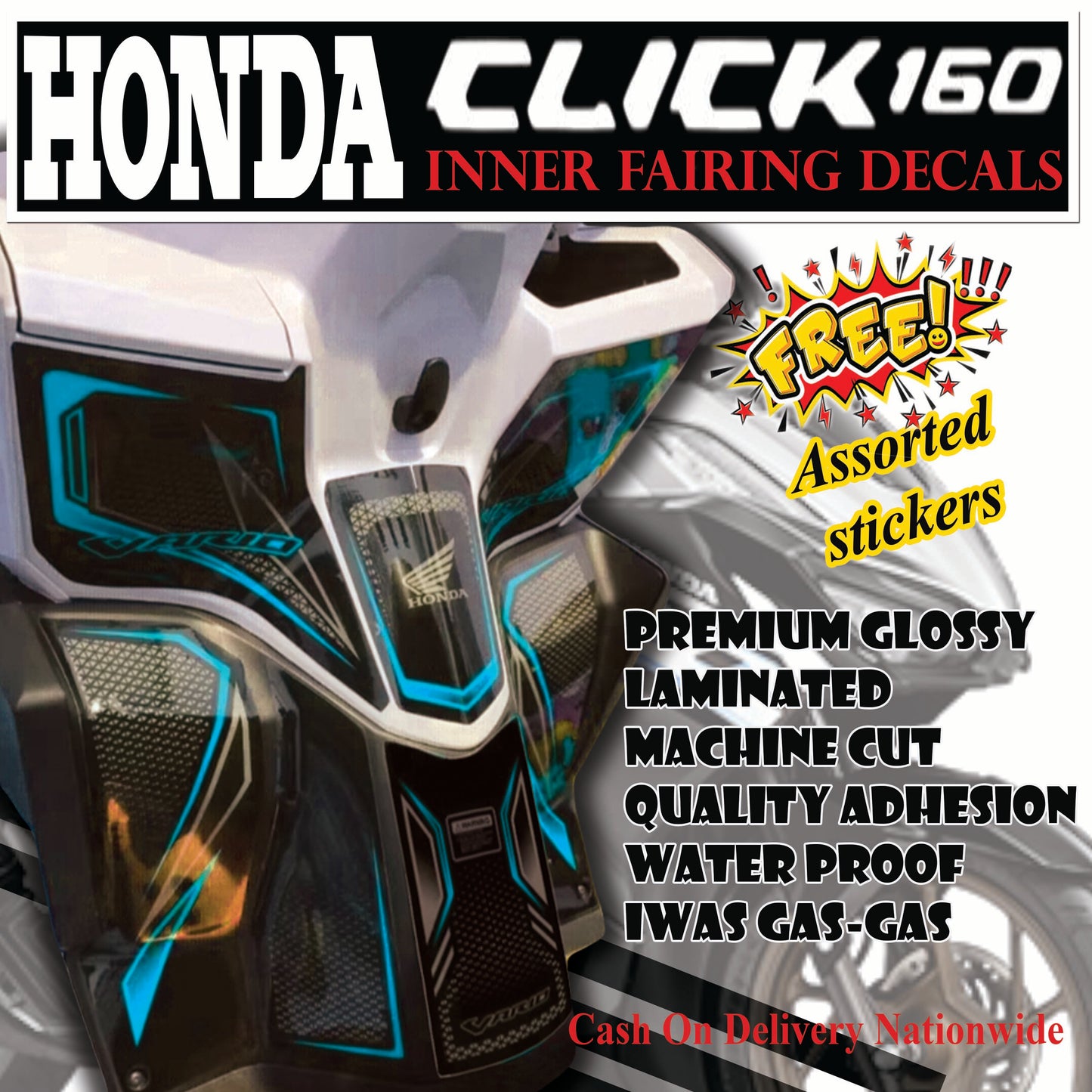 Vario design Honda Click 160 Inner fairing sticker Click 160 Accessories sticker and decals