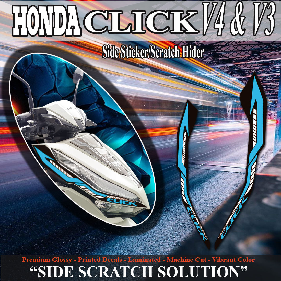 SIDE STICKER HONDA CLICK VERSION 4,3 NEW TECH DESIGN SIDE STICKER/ HONDA CLICK accesories
