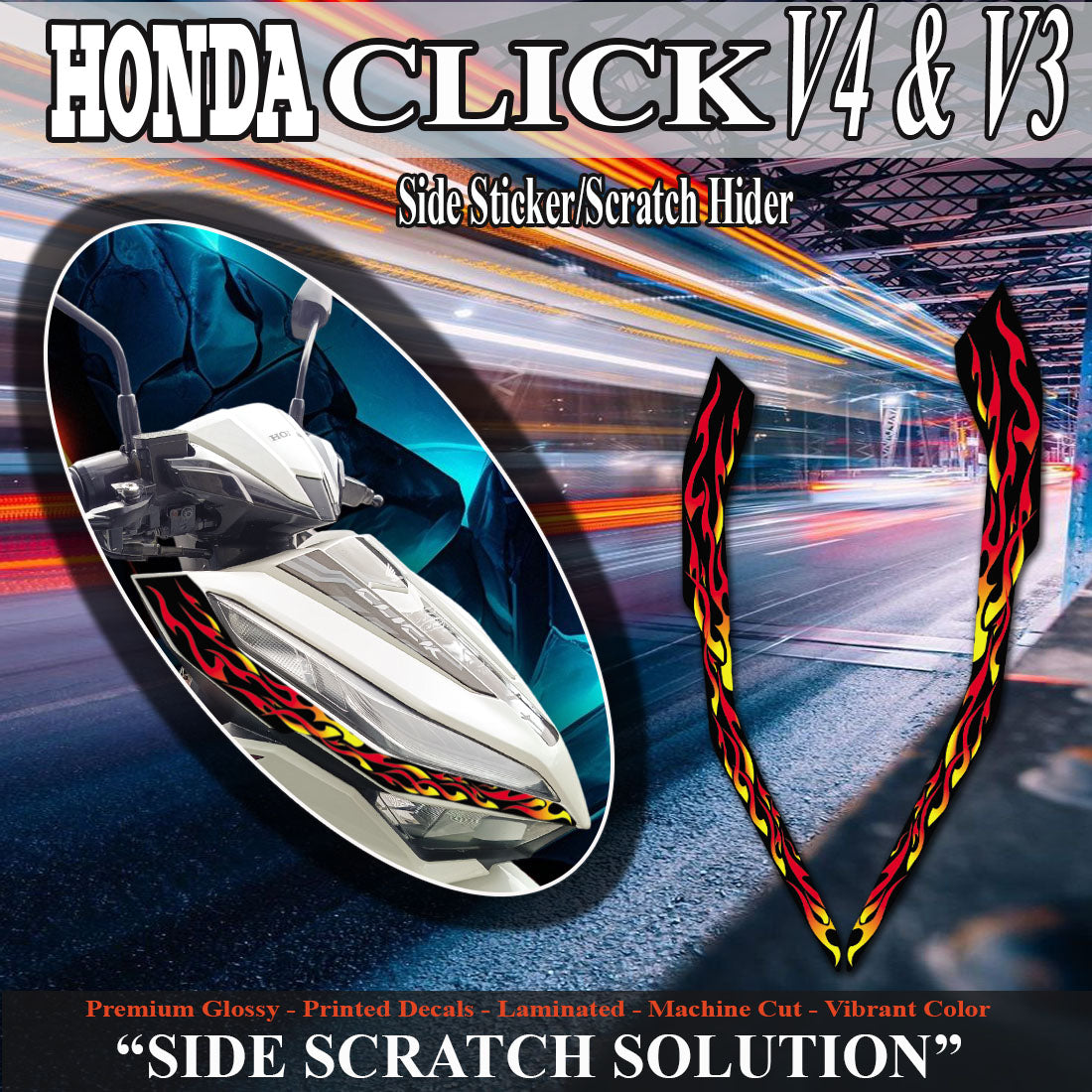 SIDE STICKER HONDA CLICK VERSION 4,3 NEW TECH DESIGN SIDE STICKER/ HONDA CLICK accesories