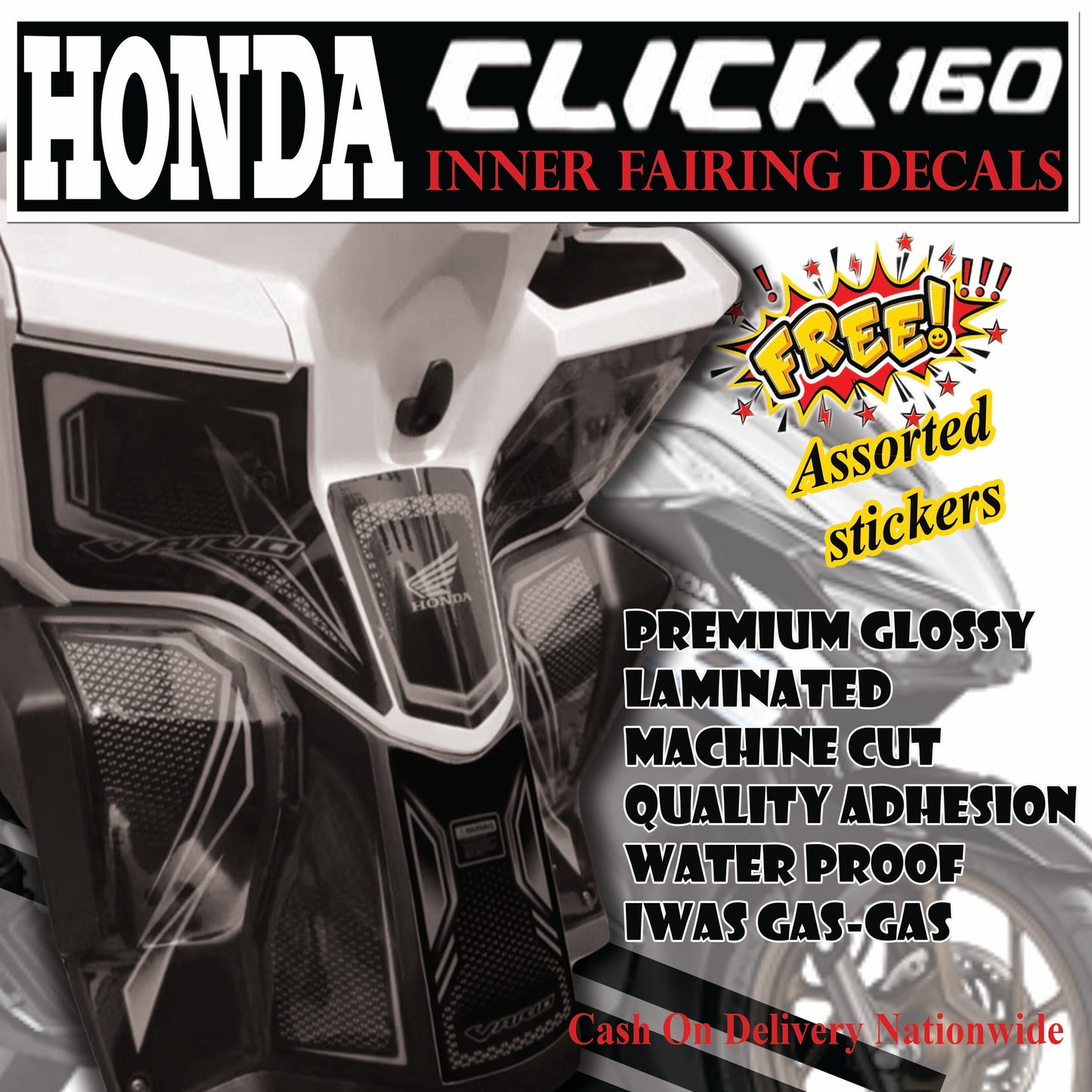 Vario design Honda Click 160 Inner fairing sticker Click 160 Accessories sticker and decals