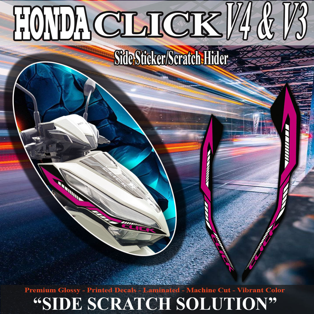 SIDE STICKER HONDA CLICK VERSION 4,3 NEW TECH DESIGN SIDE STICKER/ HONDA CLICK accesories