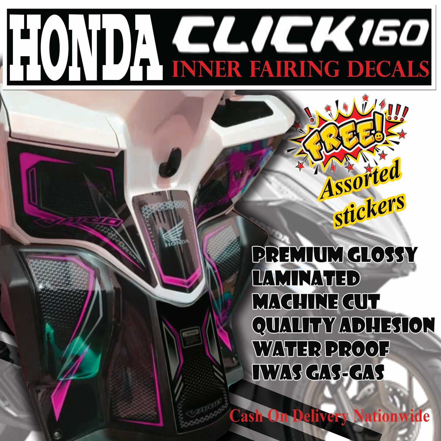 Vario design Honda Click 160 Inner fairing sticker Click 160 Accessories sticker and decals