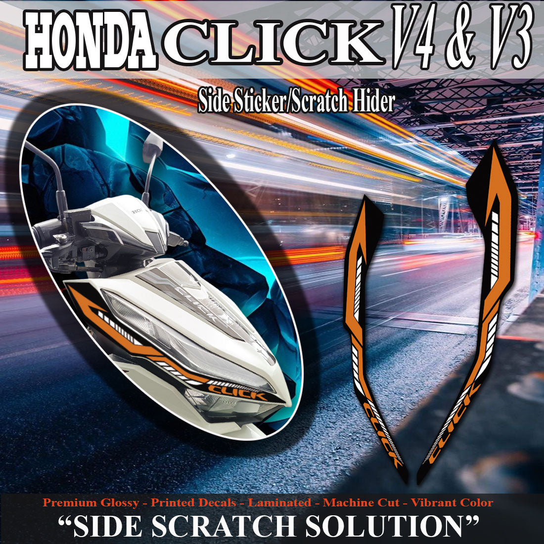 SIDE STICKER HONDA CLICK VERSION 4,3 NEW TECH DESIGN SIDE STICKER/ HONDA CLICK accesories