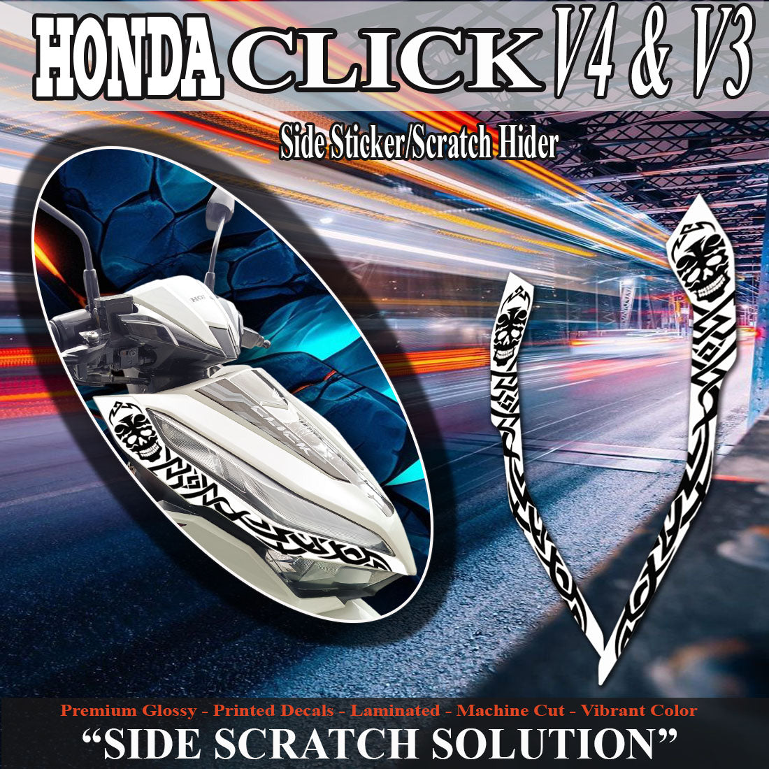 SIDE STICKER HONDA CLICK VERSION 4,3 NEW TECH DESIGN SIDE STICKER/ HONDA CLICK accesories