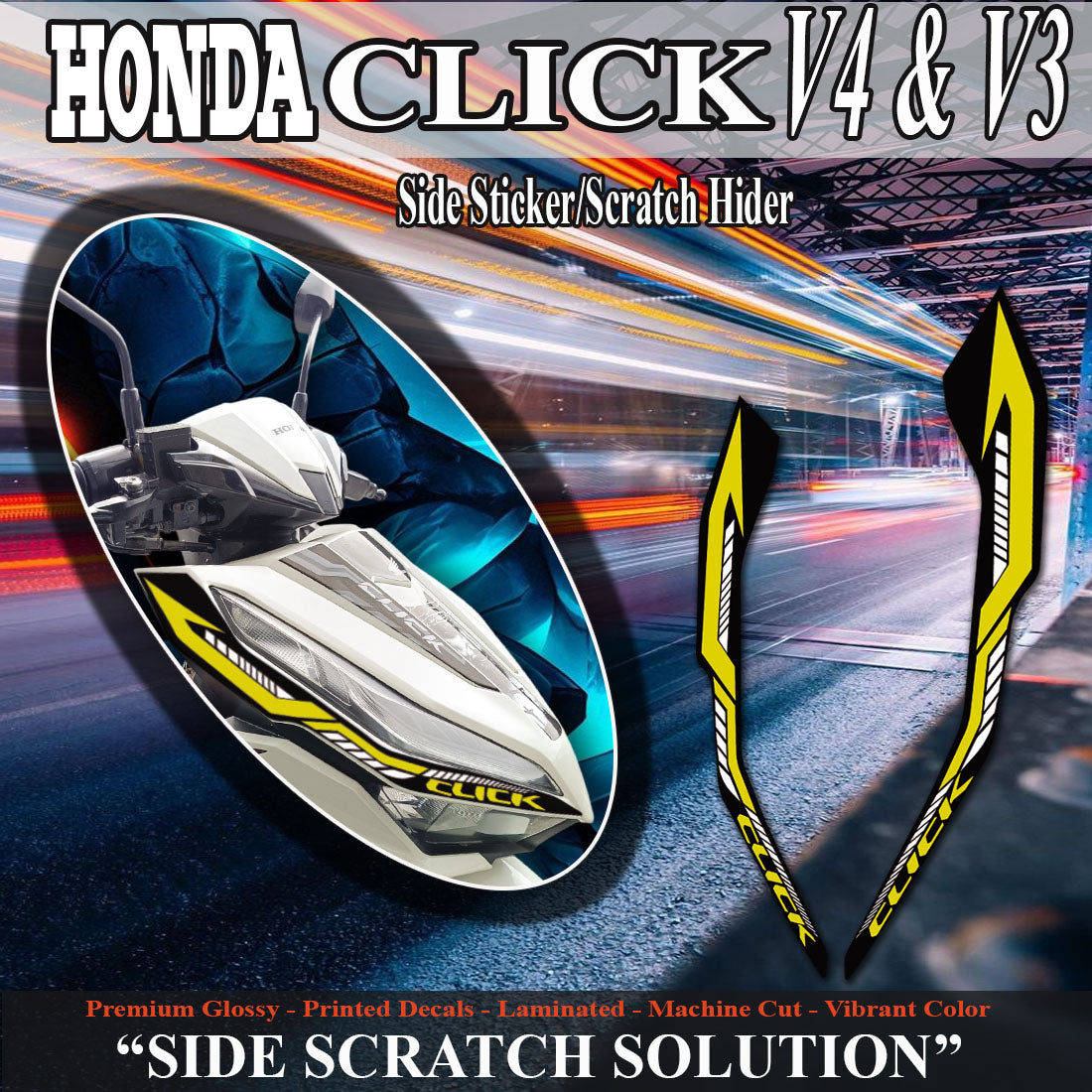 SIDE STICKER HONDA CLICK VERSION 4,3 NEW TECH DESIGN SIDE STICKER/ HONDA CLICK accesories