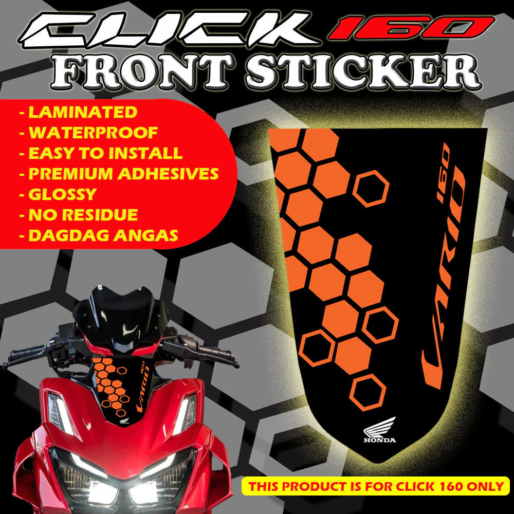 HONDA CLICK 160i FRONT STICKER/ CLICK 160 ACCESSORIES / CLICK 160 STICKERS /CLICK 160 FRONT STICKER