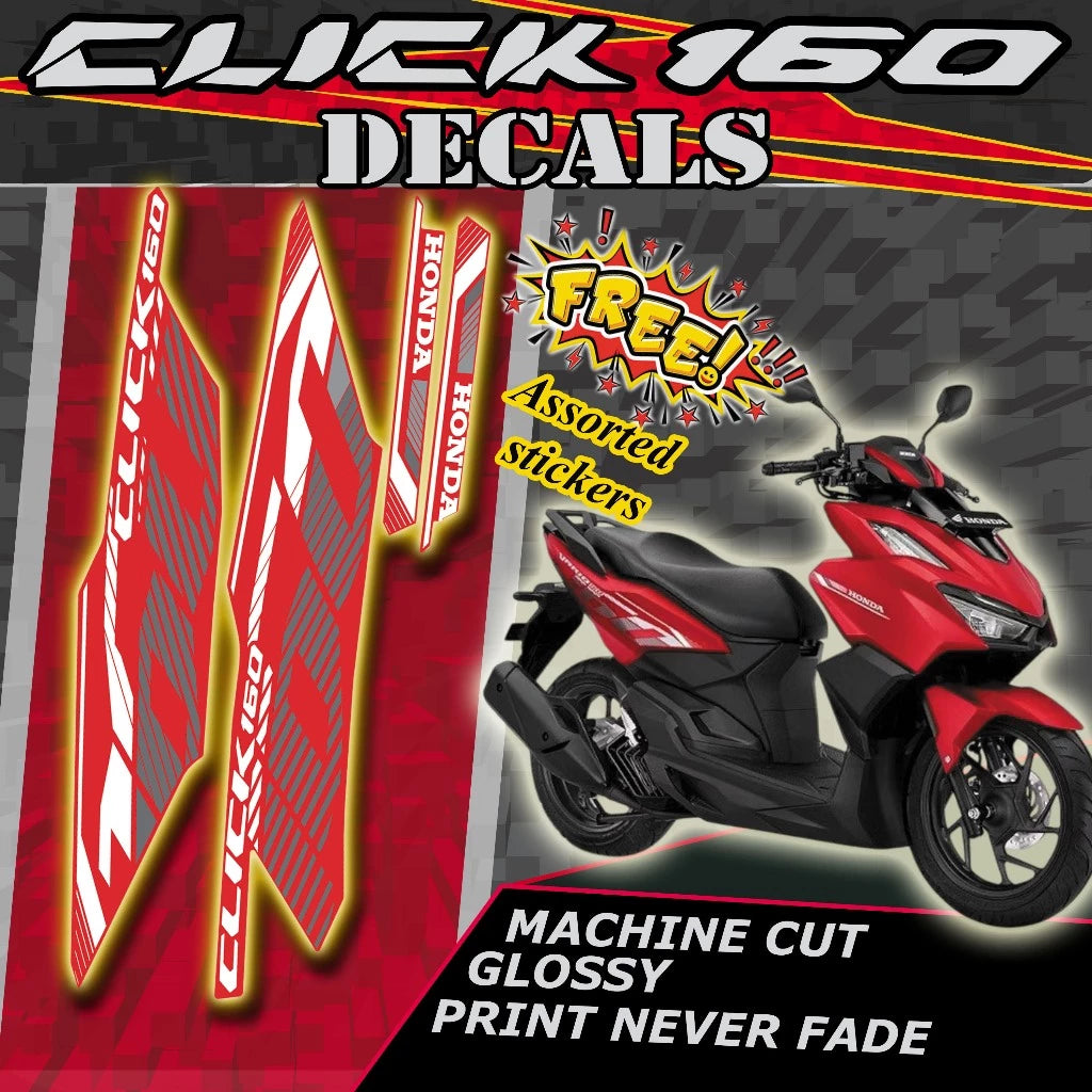 CLICK 160 FULL SET DECALS / CLICK 160 FULL SET STICKER / CLICK 160 STICKER DECALS / CLICK 160 DECALS