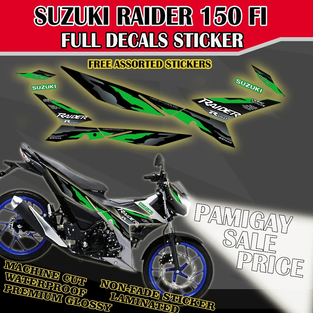 SUZUKI RAIDER 150 FI FULL DECALS STICKER / RAIDER 150 DECALS / RAIDER FI FULL STICKER / RAIDER ACCES