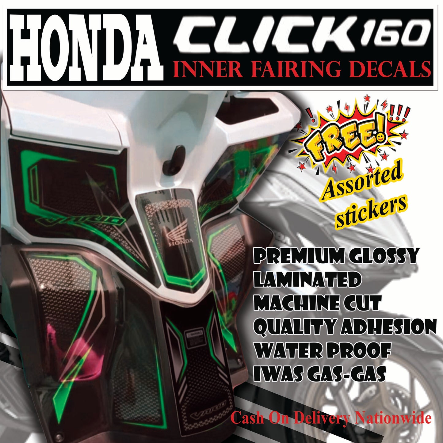 Vario design Honda Click 160 Inner fairing sticker Click 160 Accessories sticker and decals