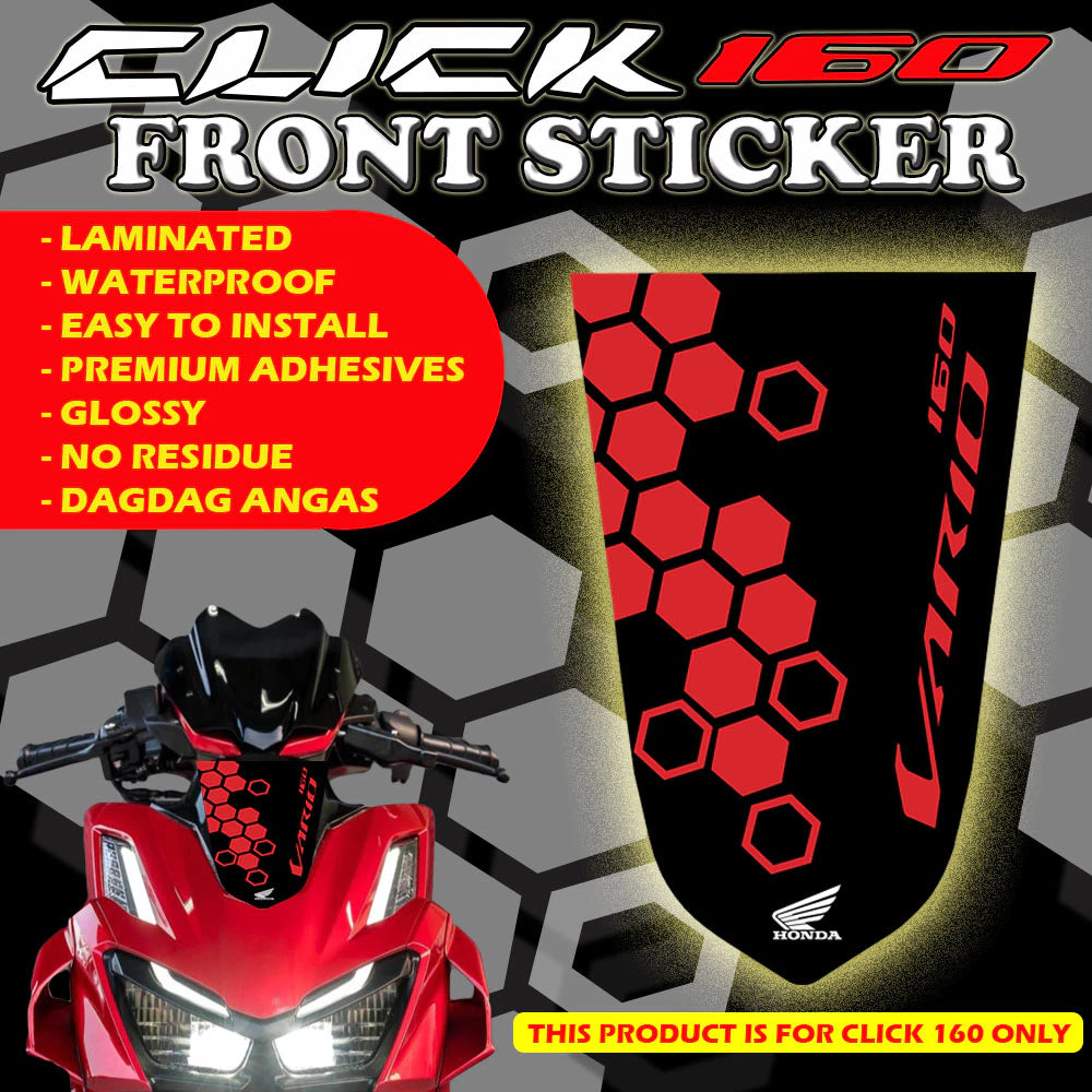 HONDA CLICK 160i FRONT STICKER/ CLICK 160 ACCESSORIES / CLICK 160 STICKERS /CLICK 160 FRONT STICKER