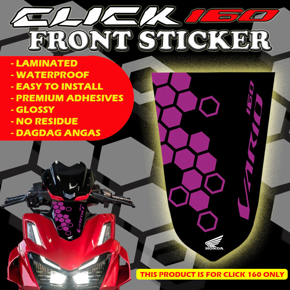 HONDA CLICK 160i FRONT STICKER/ CLICK 160 ACCESSORIES / CLICK 160 STICKERS /CLICK 160 FRONT STICKER