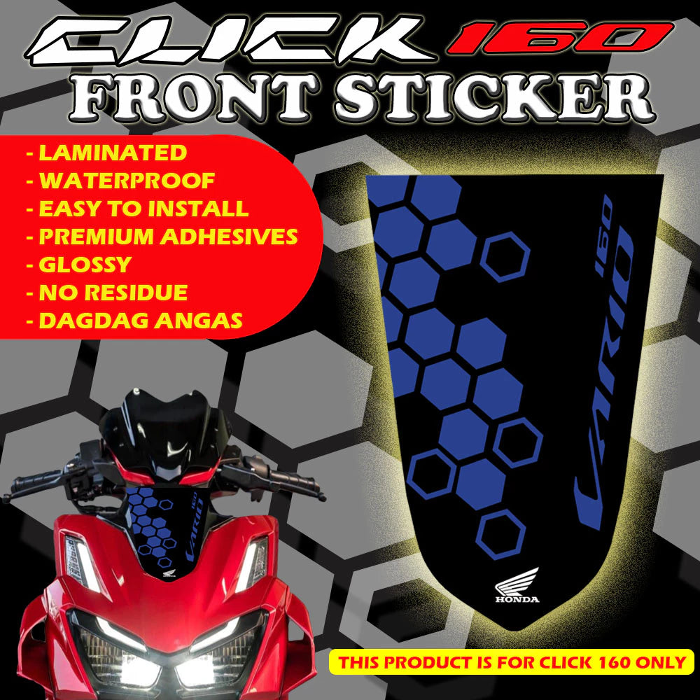HONDA CLICK 160i FRONT STICKER/ CLICK 160 ACCESSORIES / CLICK 160 STICKERS /CLICK 160 FRONT STICKER