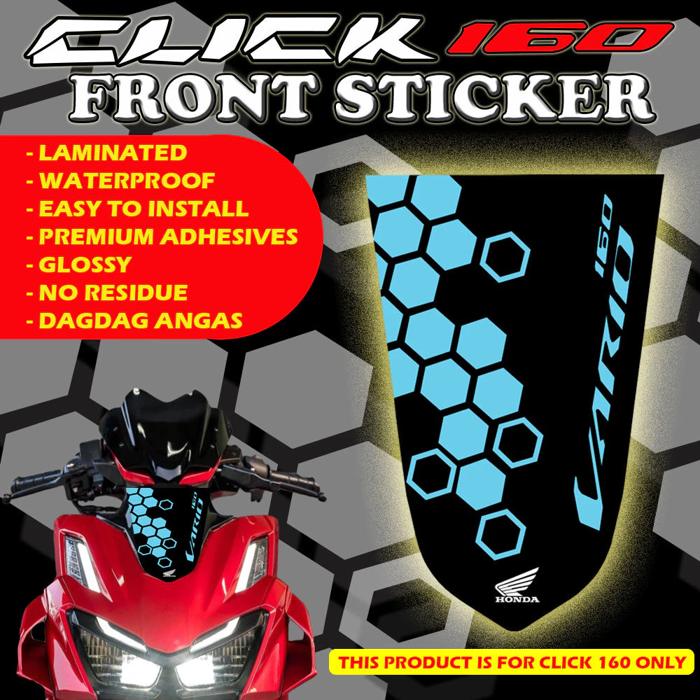 HONDA CLICK 160i FRONT STICKER/ CLICK 160 ACCESSORIES / CLICK 160 STICKERS /CLICK 160 FRONT STICKER