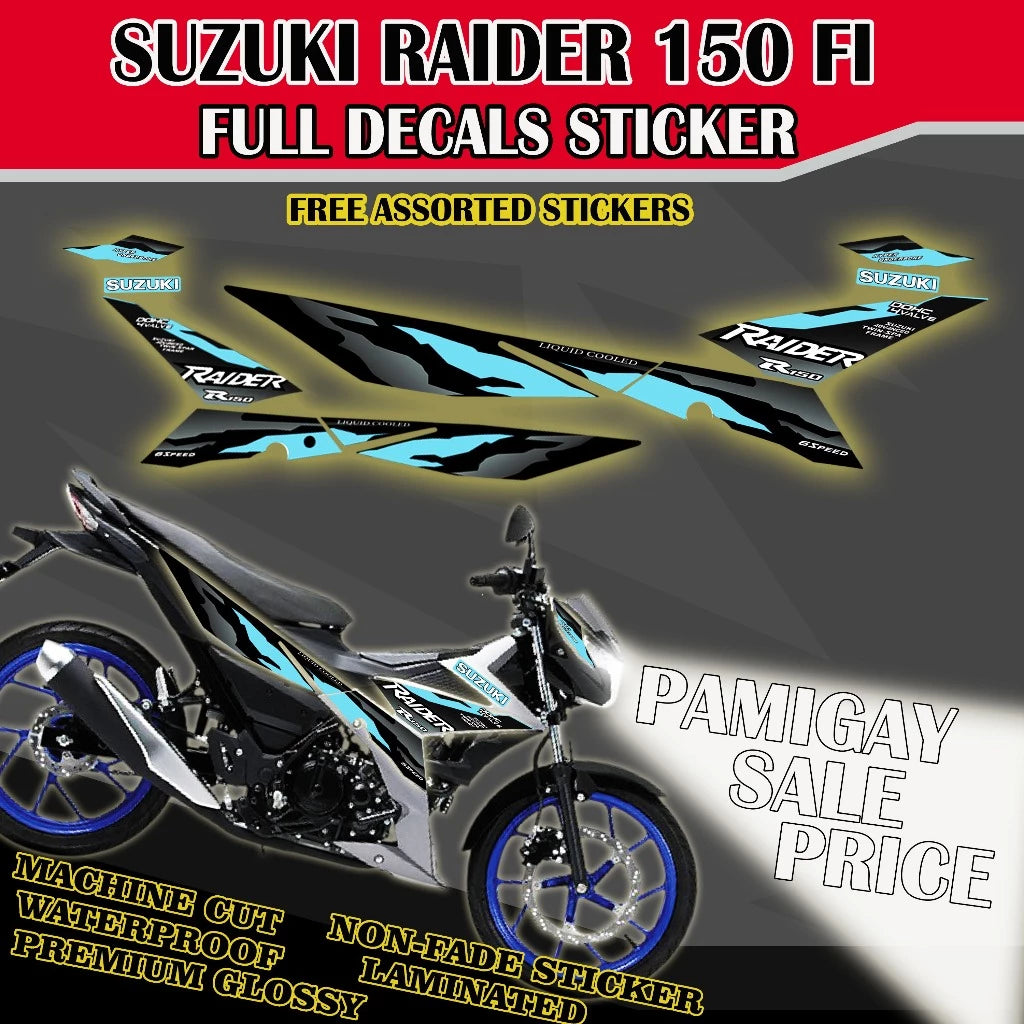 SUZUKI RAIDER 150 FI FULL DECALS STICKER / RAIDER 150 DECALS / RAIDER FI FULL STICKER / RAIDER ACCES