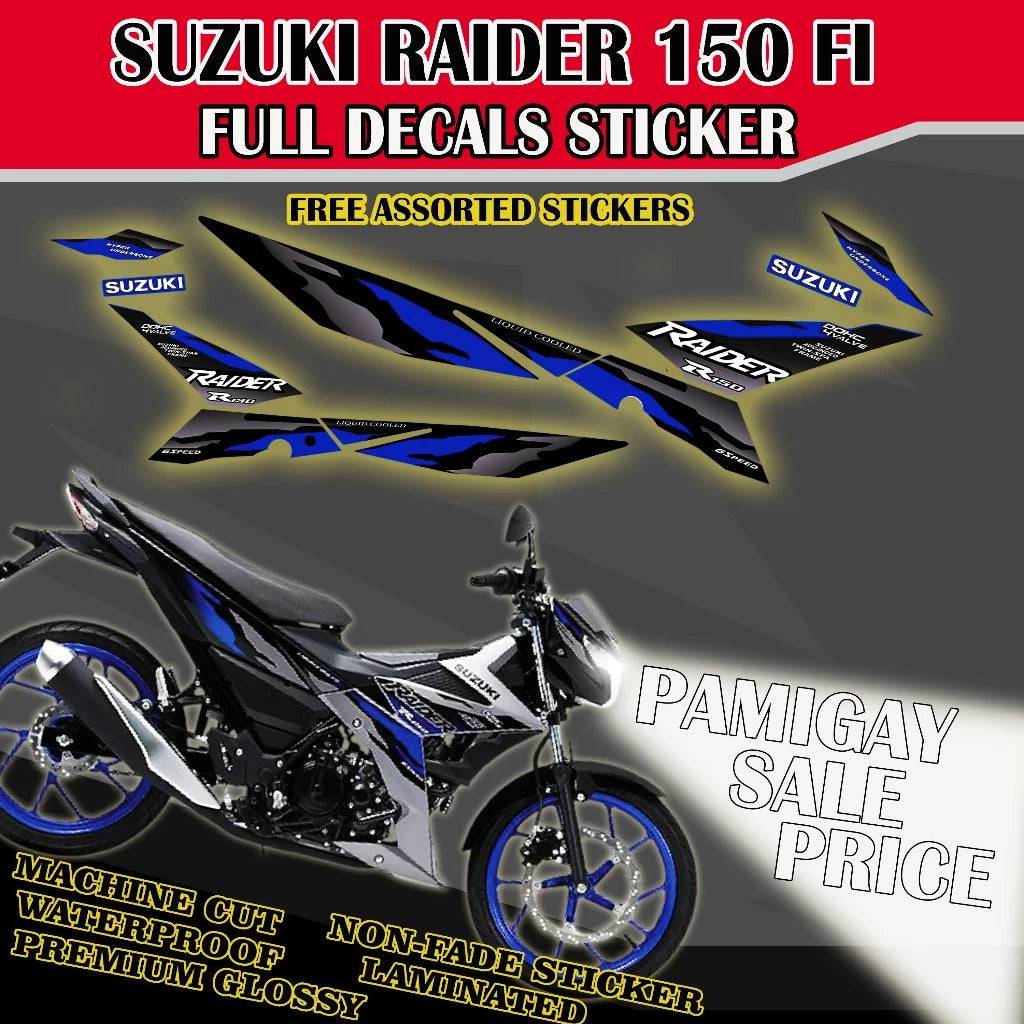 SUZUKI RAIDER 150 FI FULL DECALS STICKER / RAIDER 150 DECALS / RAIDER FI FULL STICKER / RAIDER ACCES